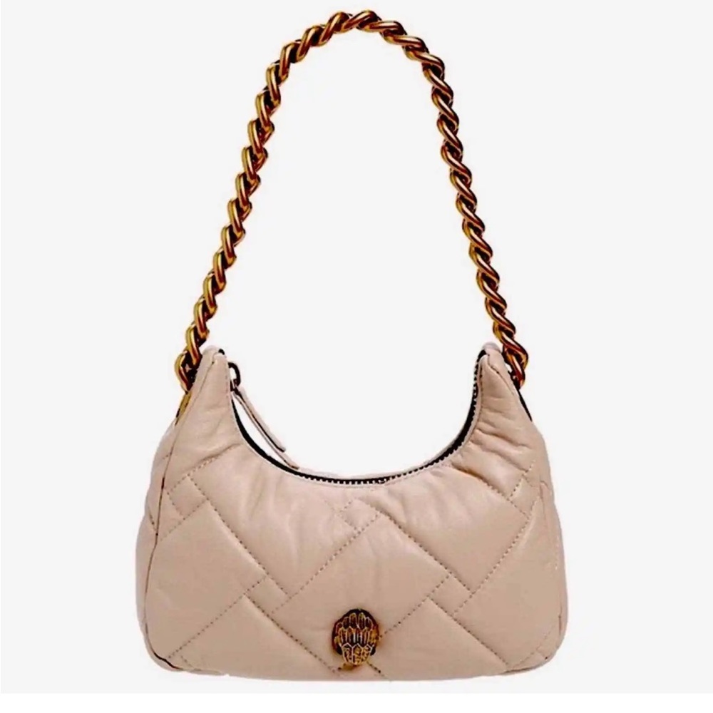 🚫SOLD🚫 Kurt Geiger Medium Kensington Soft Quilted Beige Blush Leather Hobo Bag